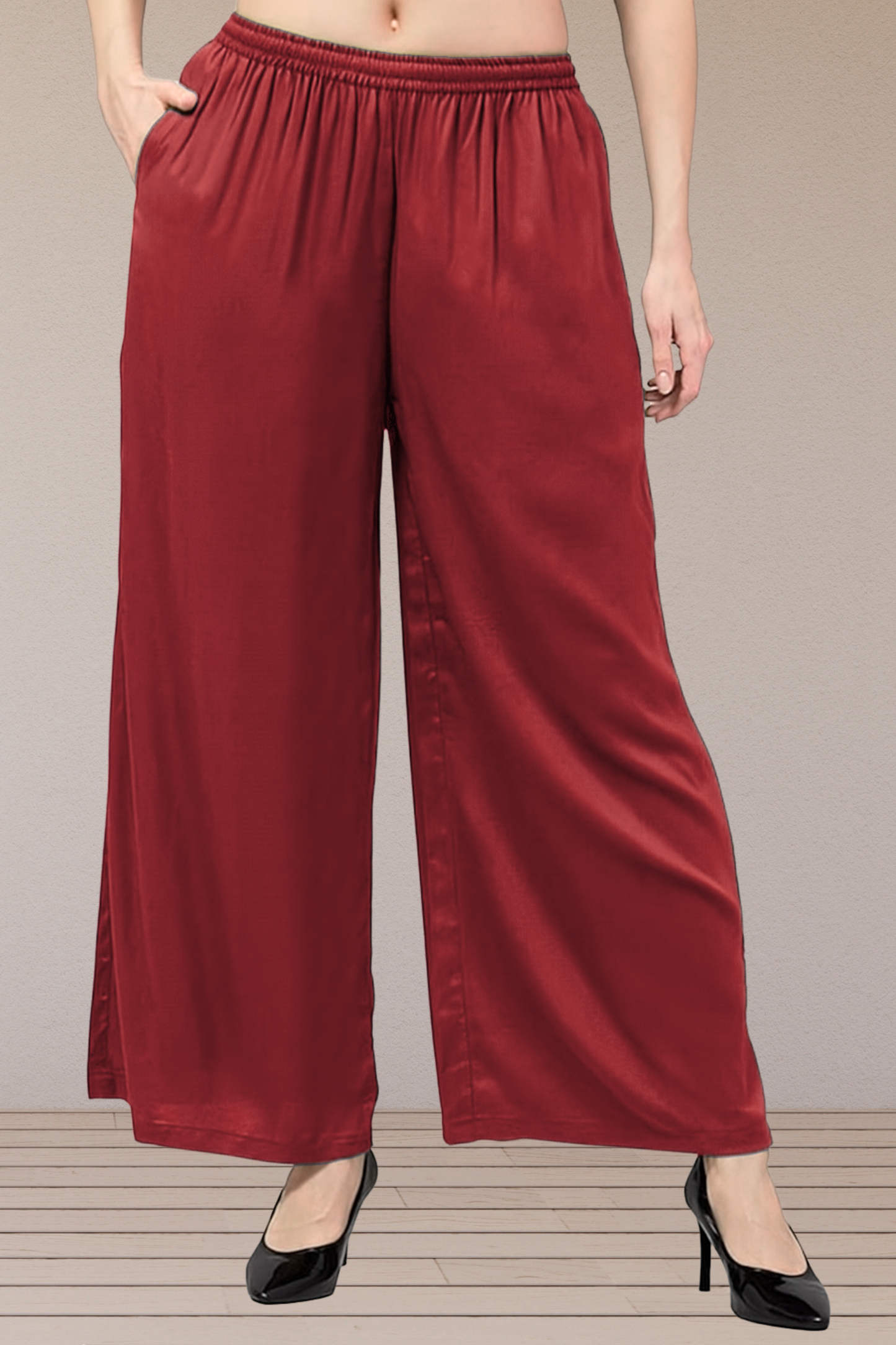 Scarlet Red Flared Palazzo Pant