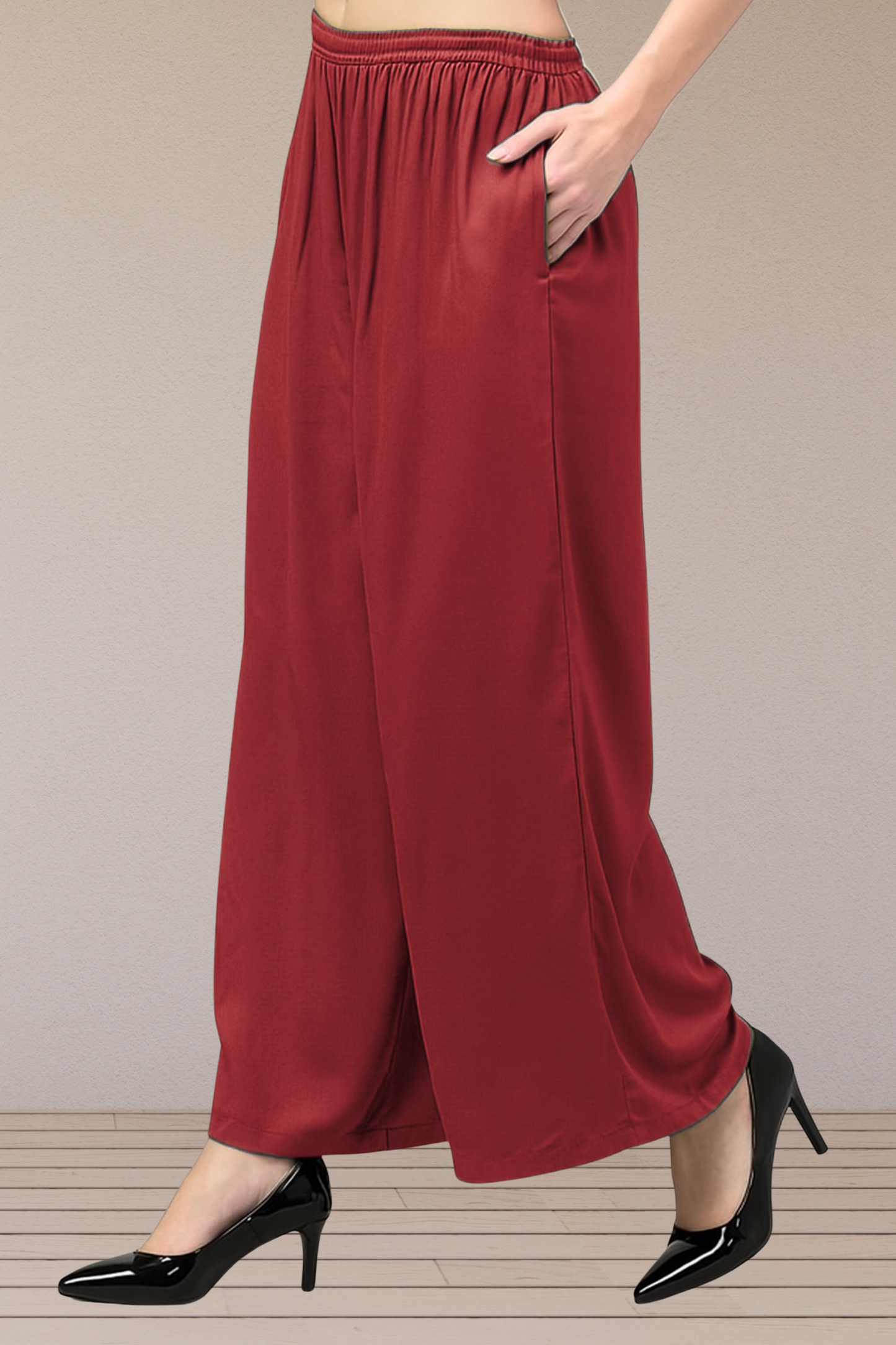 Scarlet Red Flared Palazzo Pant