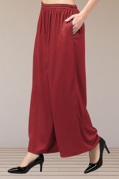 Scarlet Red Flared Palazzo Pant