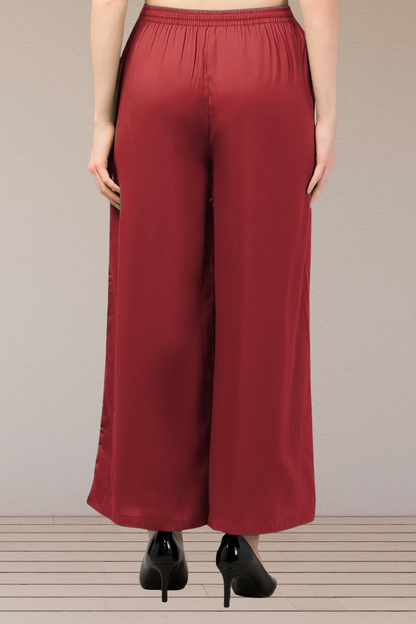 Scarlet Red Flared Palazzo Pant