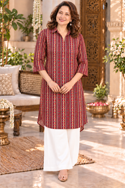 Scarlet Rhythm Printed Kurta With Pockets