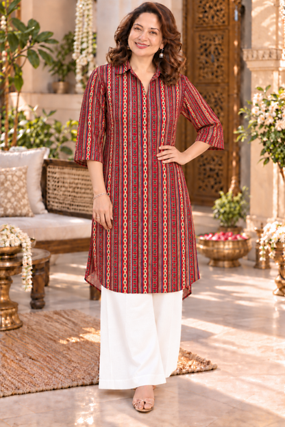 Scarlet Rhythm Printed Kurta With Pockets