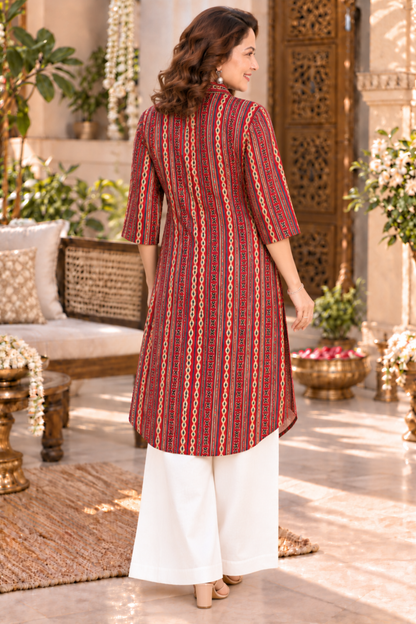 Scarlet Rhythm Printed Kurta With Pockets