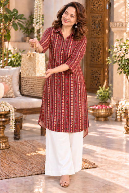 Scarlet Rhythm Printed Kurta With Pockets