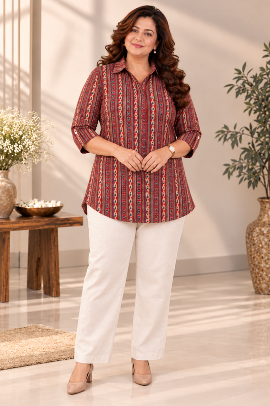 Scarlet Rhythm Printed Festive Shirt