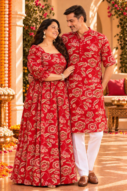 Scarlet Rose Foiled Couple Outfit