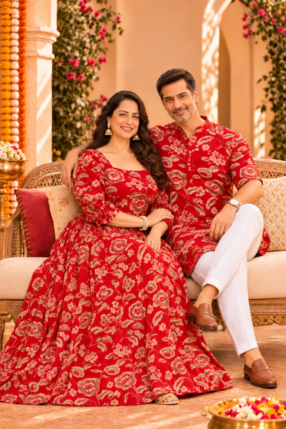 Scarlet Rose Foiled Couple Outfit