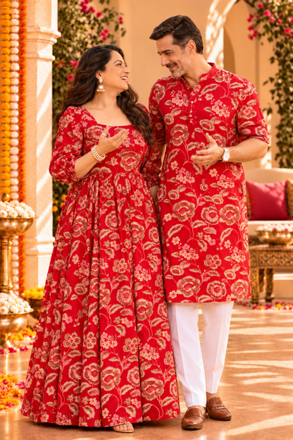 Scarlet Rose Foiled Couple Outfit