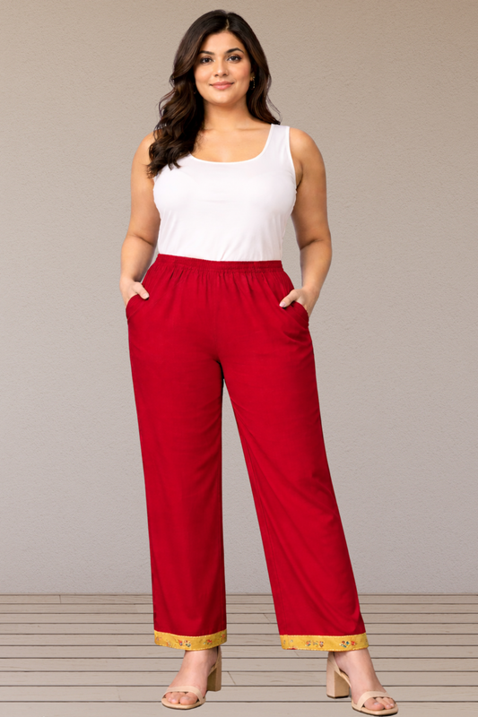 Scarlet Cotton Pant Palazzo