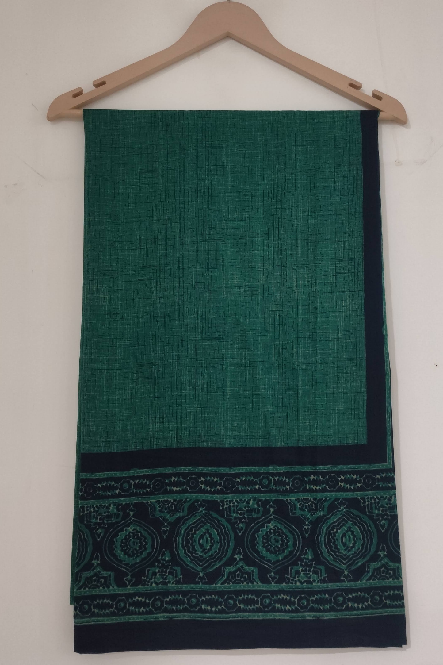 Sea Green Block Cotton Dupatta