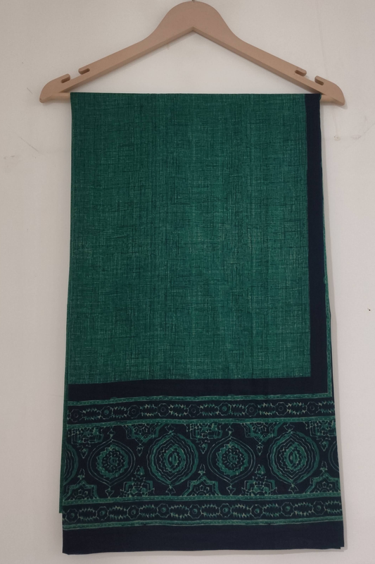 Sea Green Block Cotton Dupatta