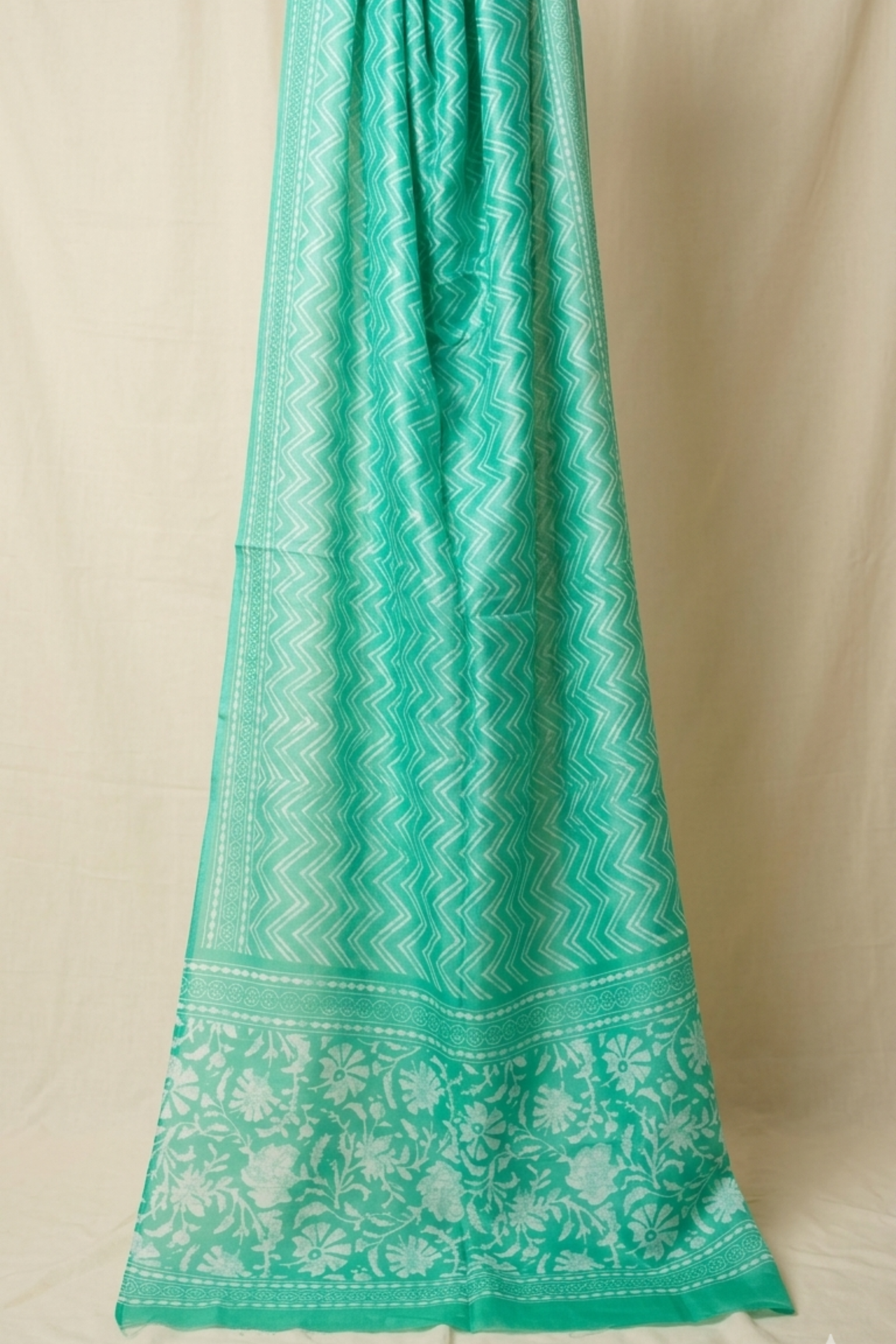 Sea Green Chevron Cotton Dupatta