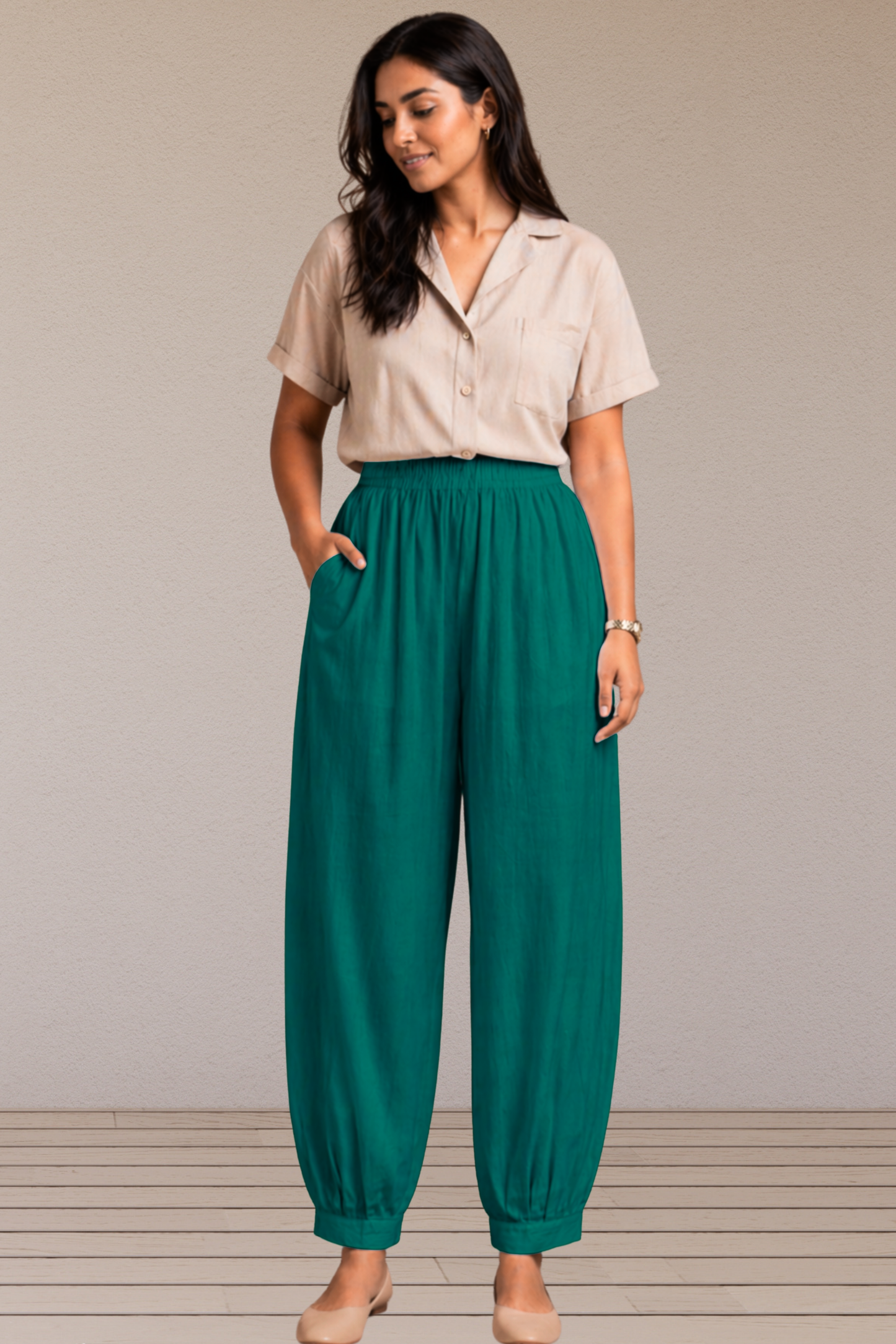Sea Green Cotton Afghani Pants