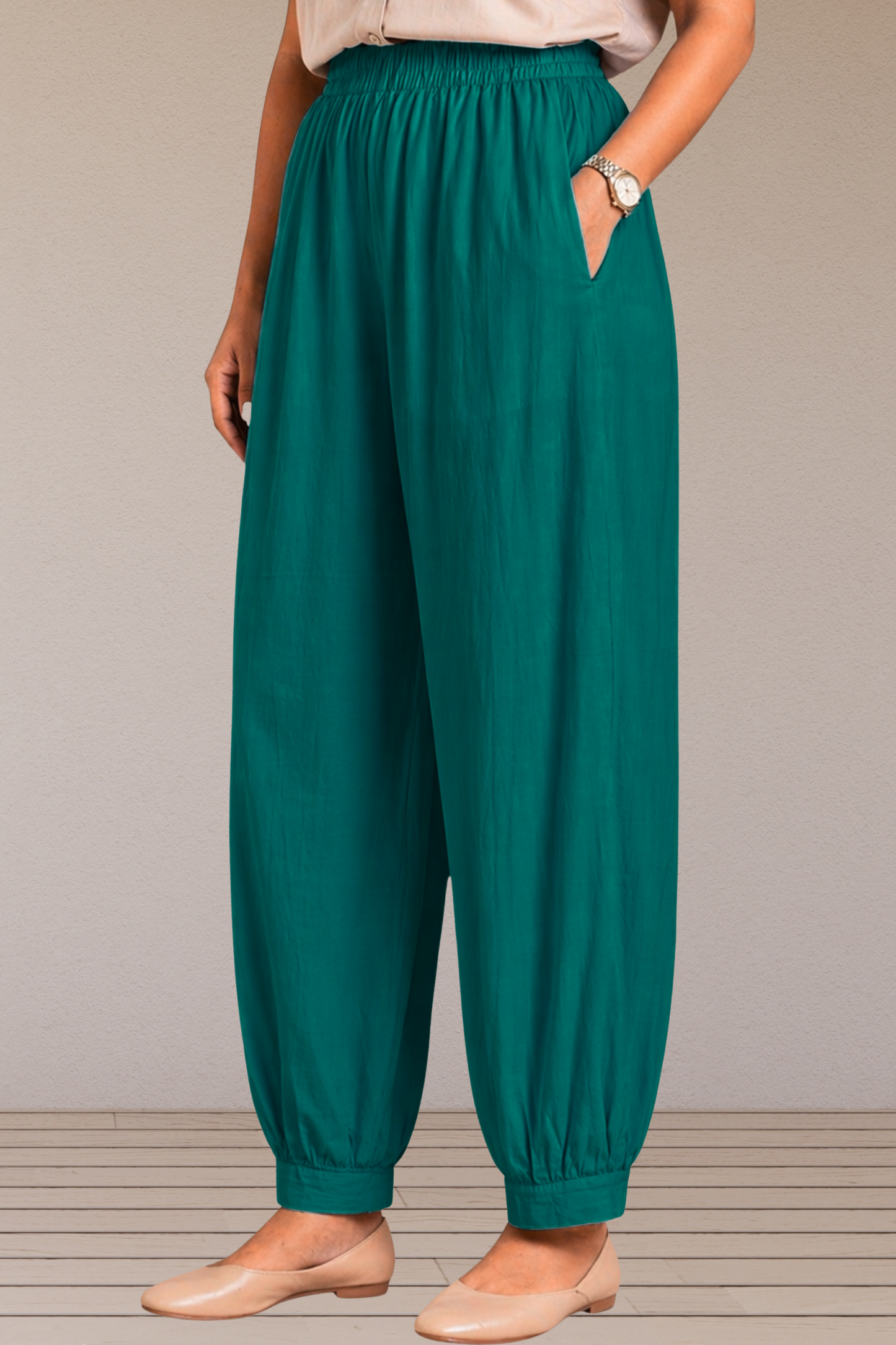 Sea Green Cotton Afghani Pants