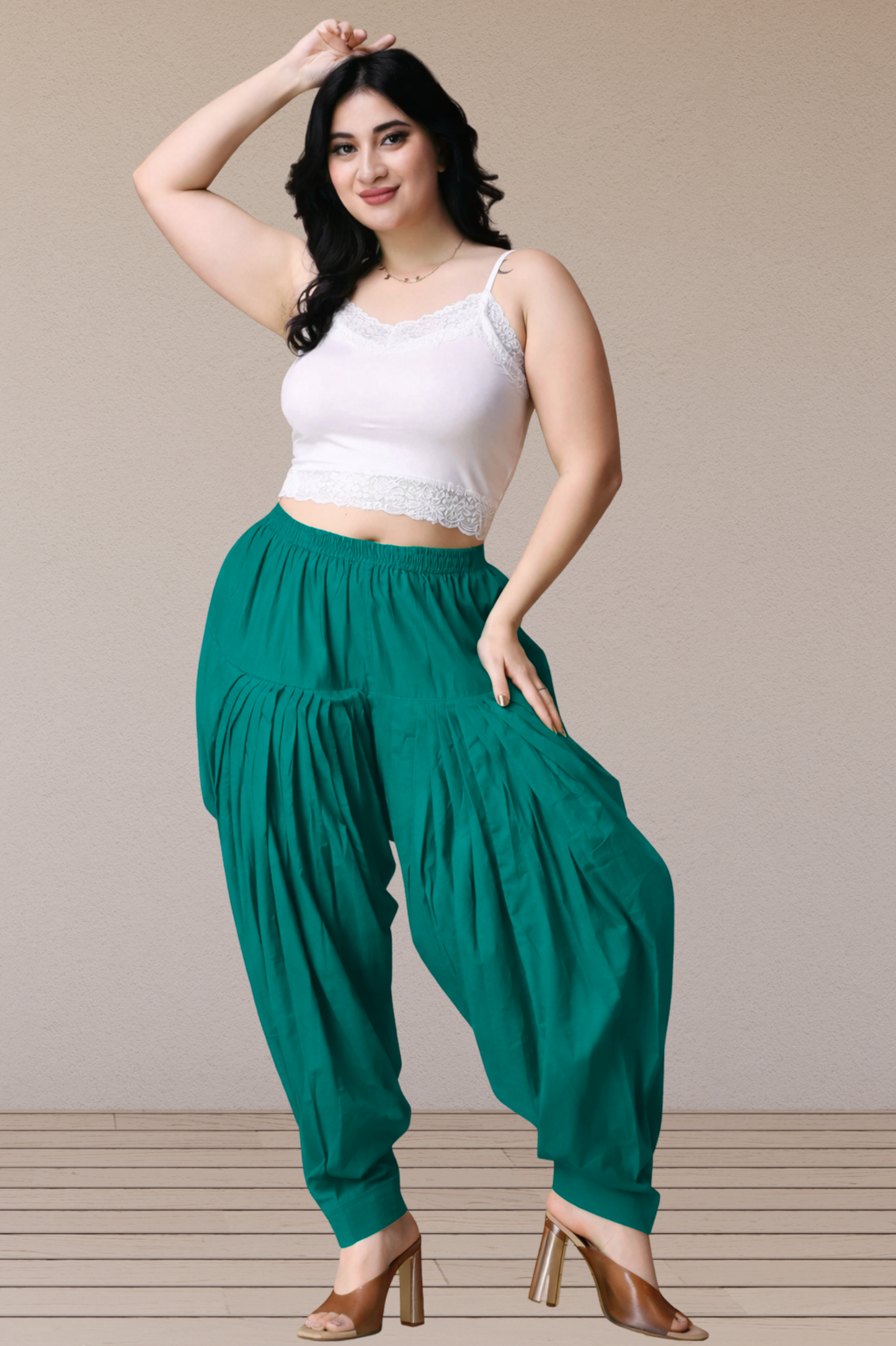 Sea Green Cotton Patiala Salwar