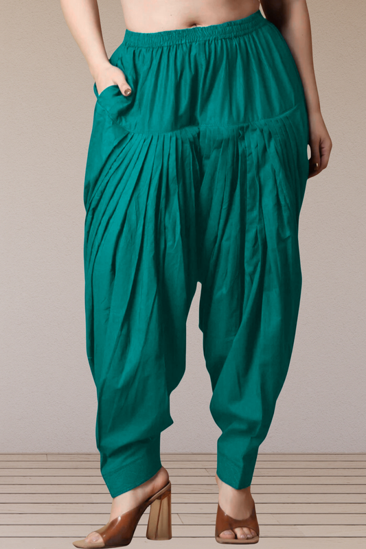 Sea Green Cotton Patiala Salwar