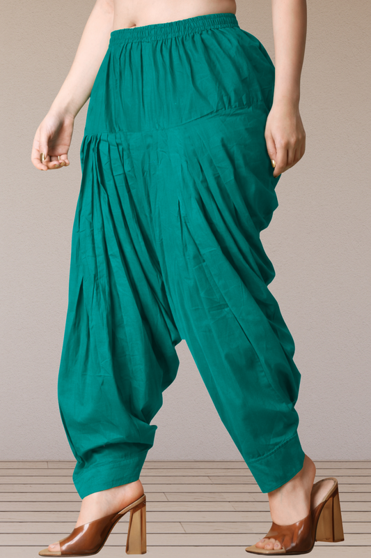 Sea Green Cotton Patiala Salwar