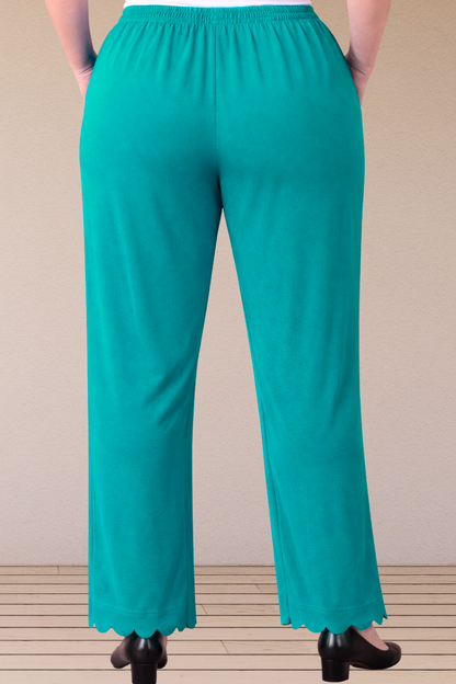 Sea Green Scallop Cut Palazzo