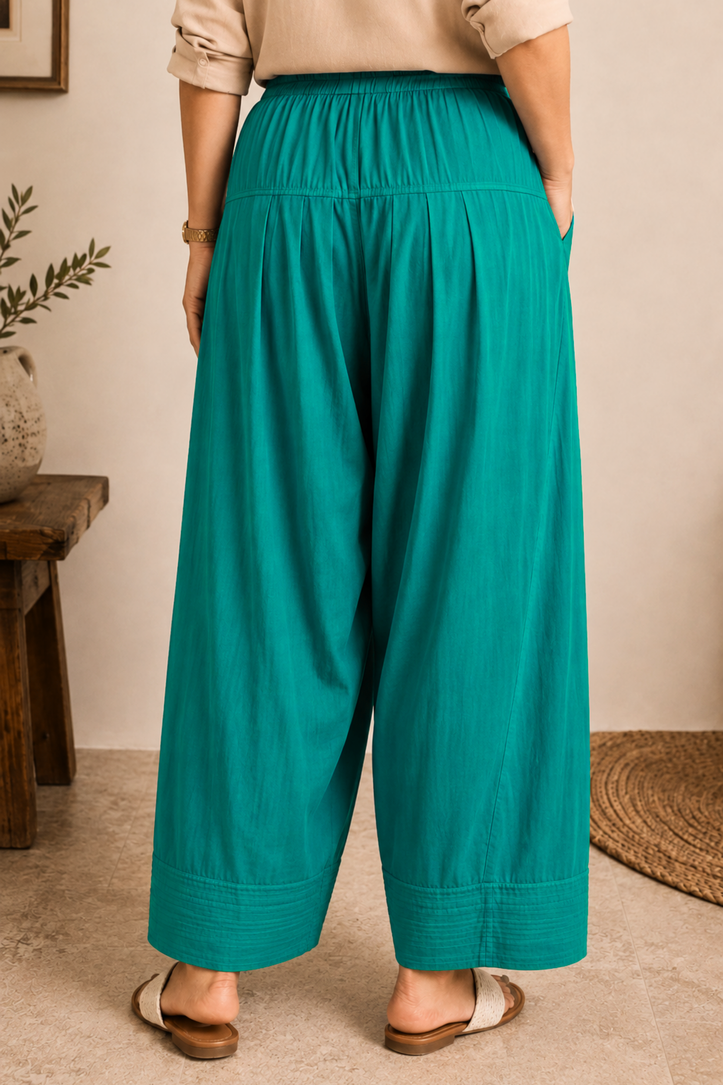 Sea Green Cotton Farshi Salwar