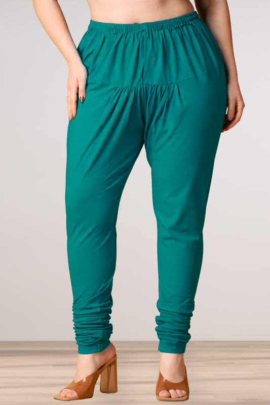 See Green Cotton Churidar Pants