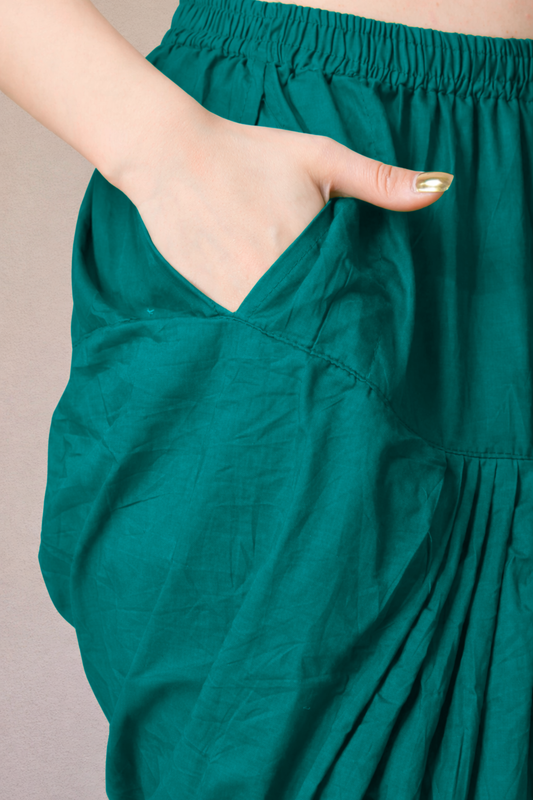 See Green Cotton Patiala Salwar Pants