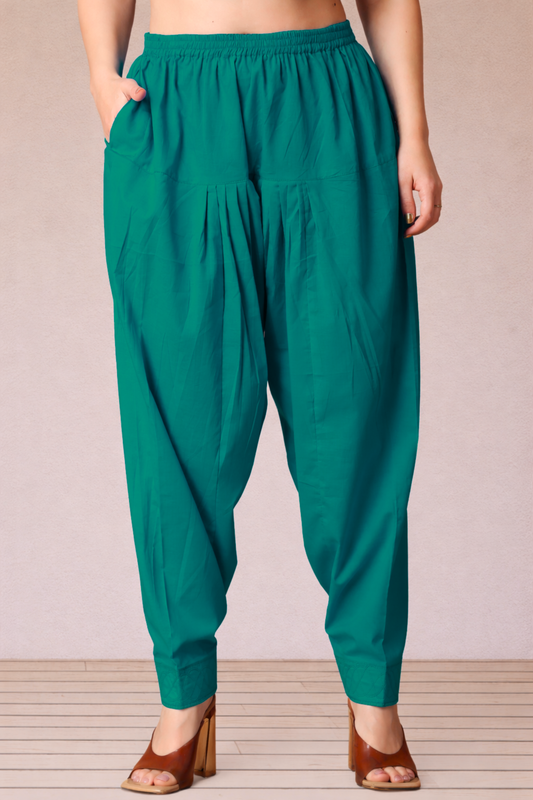 See Green Cotton Straight Salwar