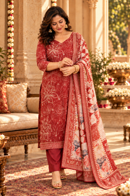 Shaahi Mehek Floral Suit Set