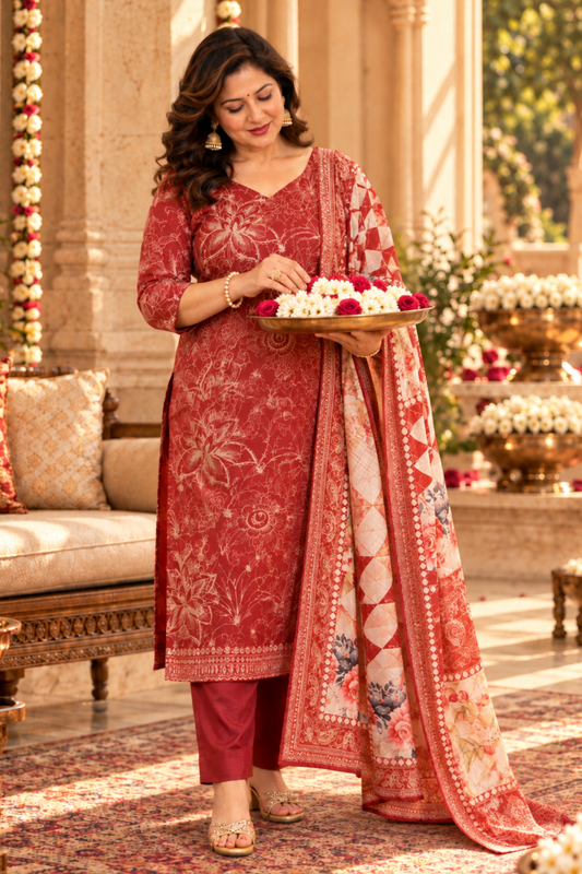 Shaahi Mehek Floral Suit Set