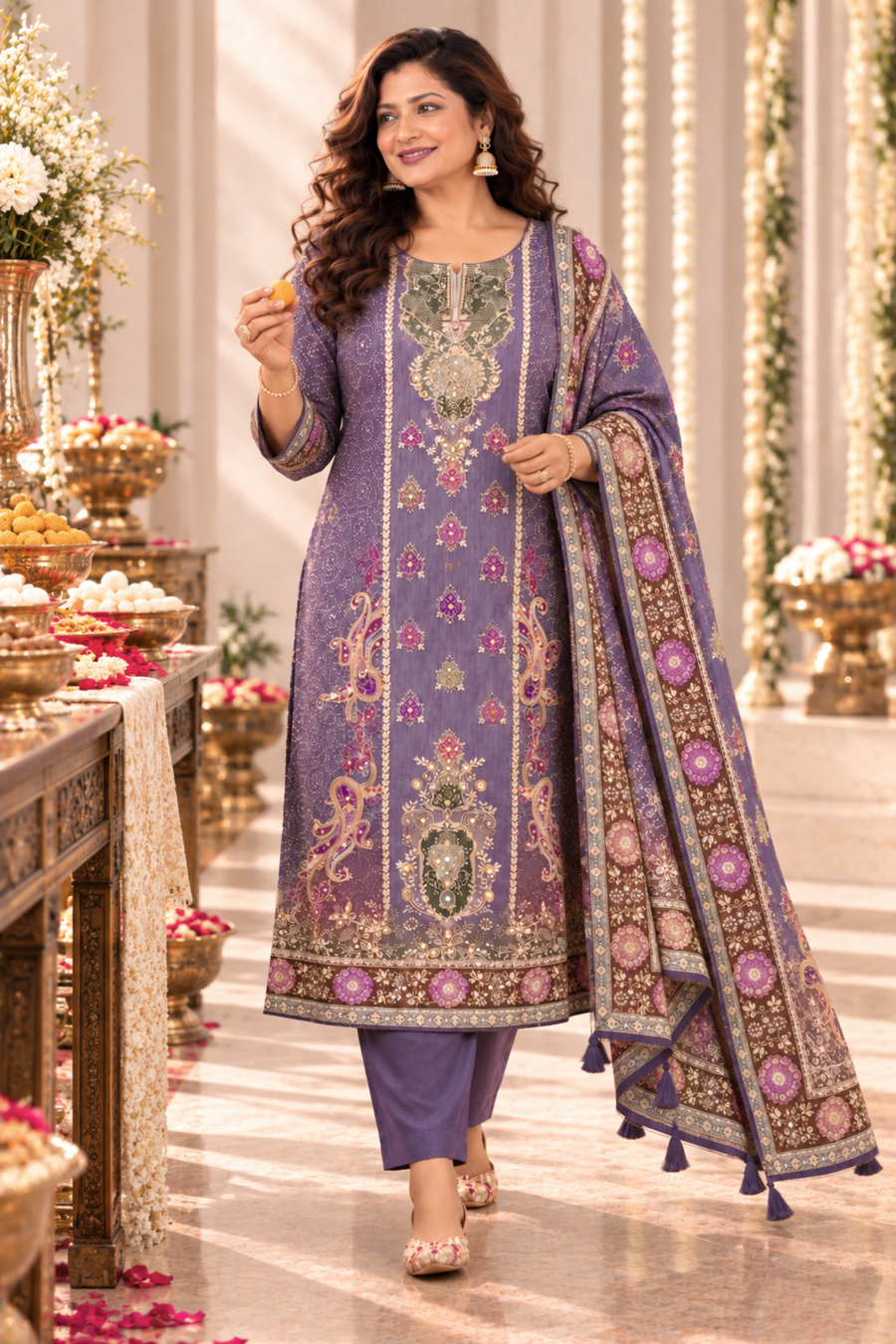 Shabana Karachi Muslin Suit With Aari Work