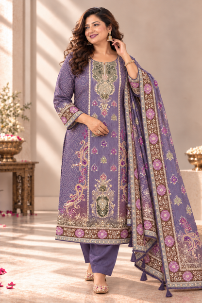 Shabana Karachi Muslin Suit With Aari Work