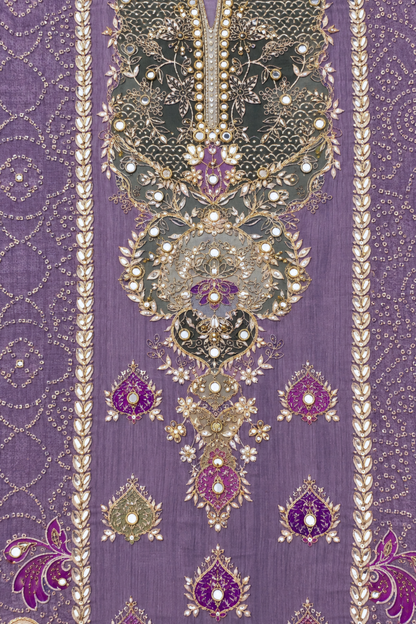 Shabana Karachi Muslin Suit With Aari Work