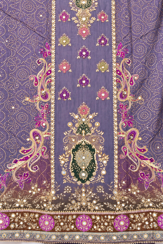 Shabana Karachi Muslin Suit With Aari Work