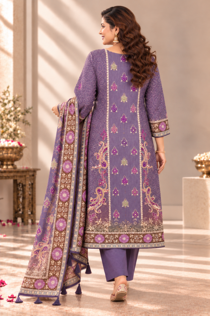 Shabana Karachi Muslin Suit With Aari Work