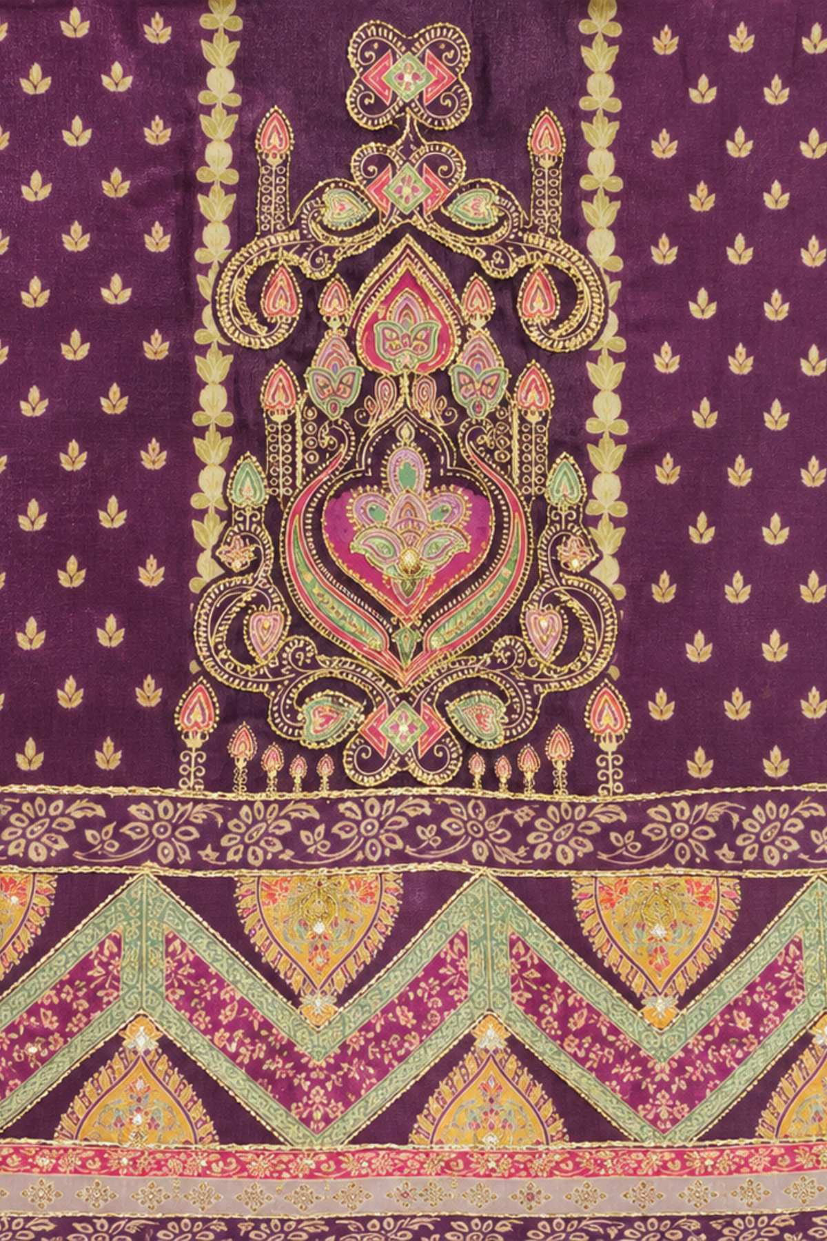 Shahi Jamun Fancy Suit With Aari Work