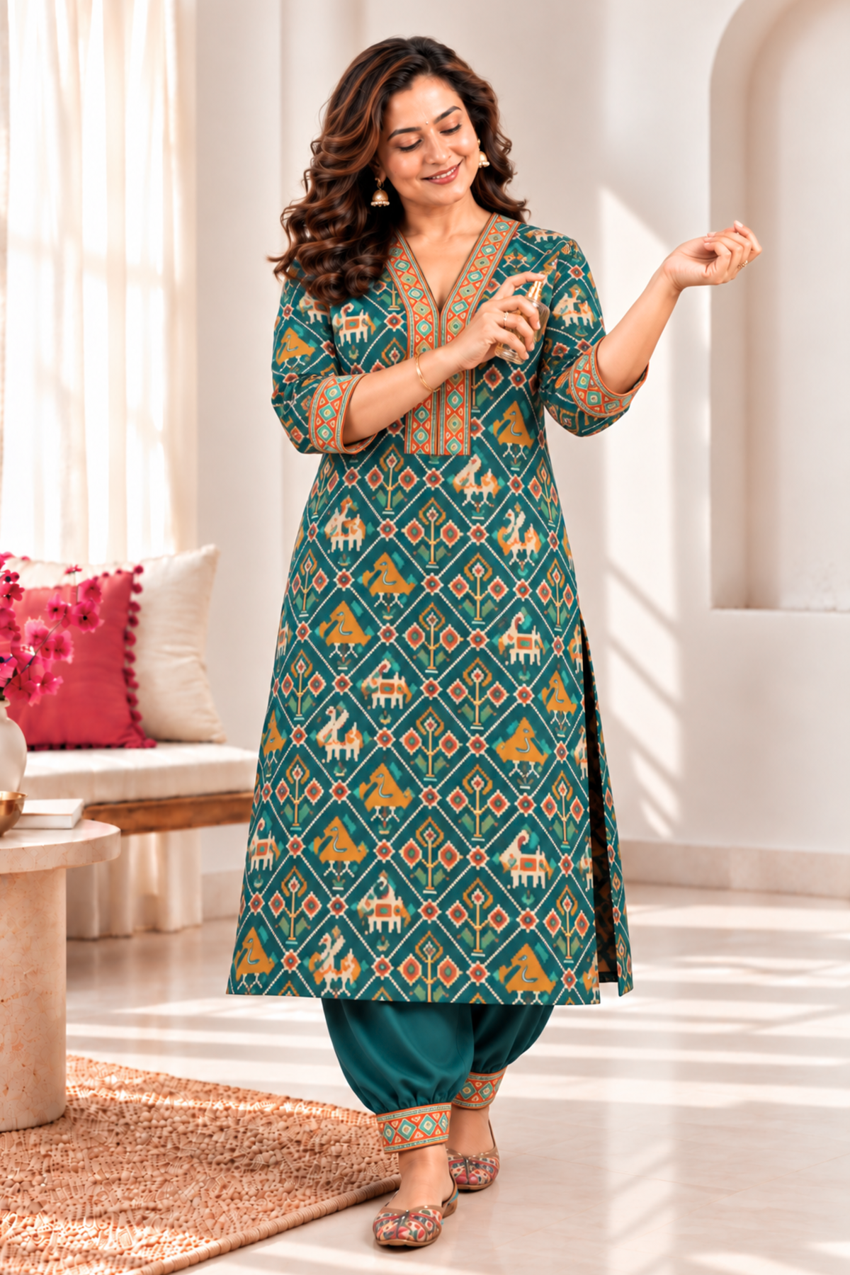 Mor Pankh A-line Kurta With Afghani Pants