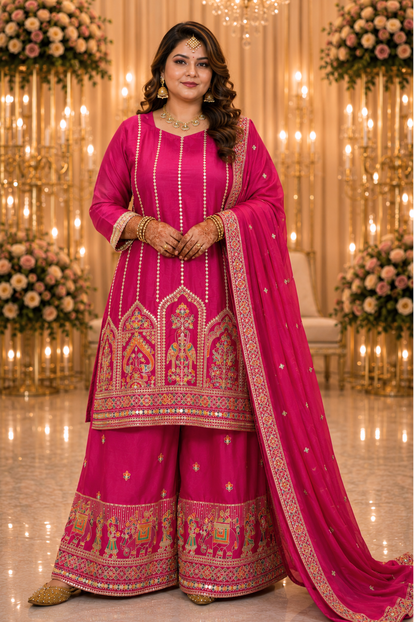 Mehveen Palkhi Zari Embroidered Suit With Flared Pants (Copy)