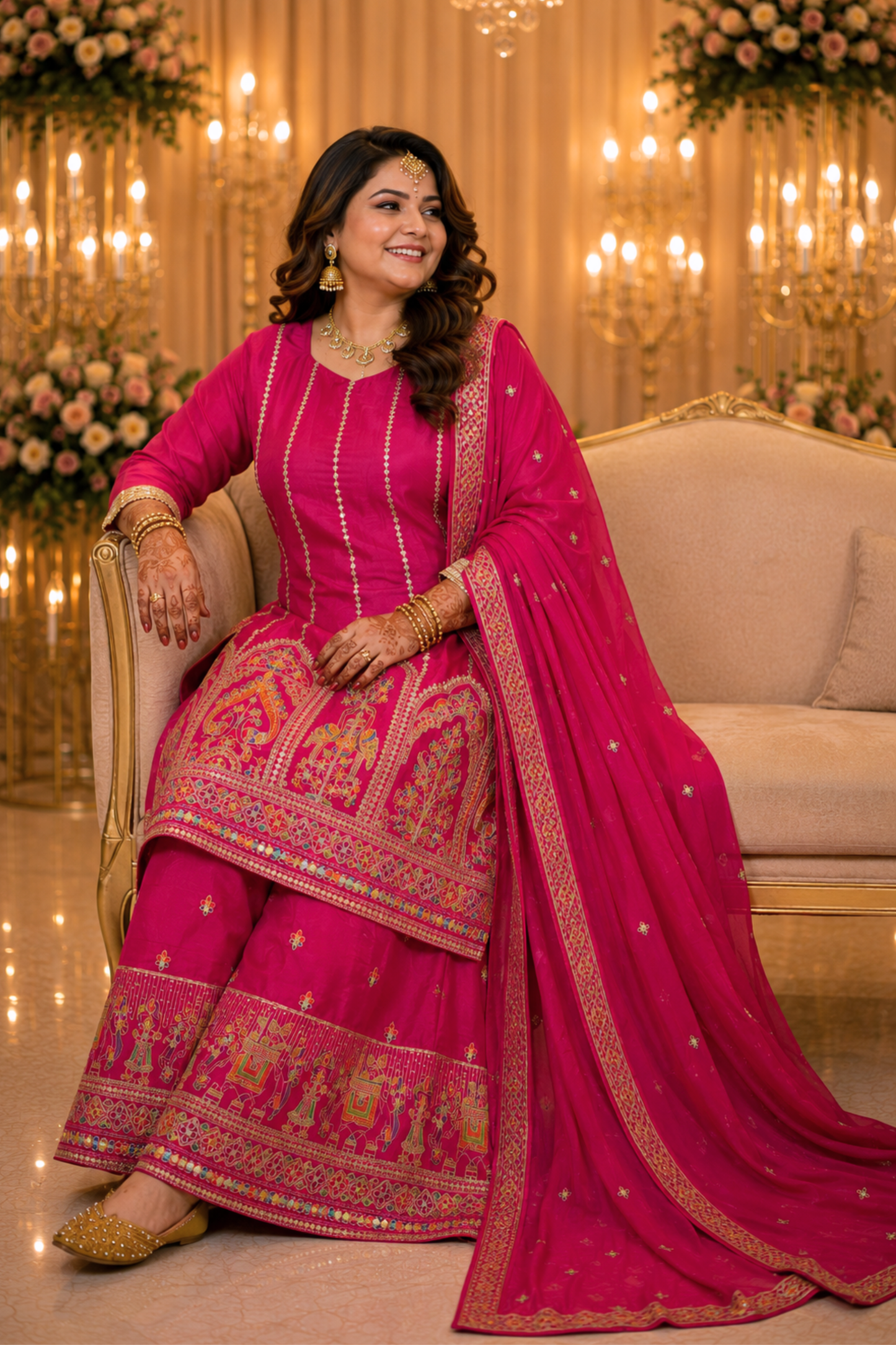 Mehveen Palkhi Zari Embroidered Suit With Flared Pants (Copy)
