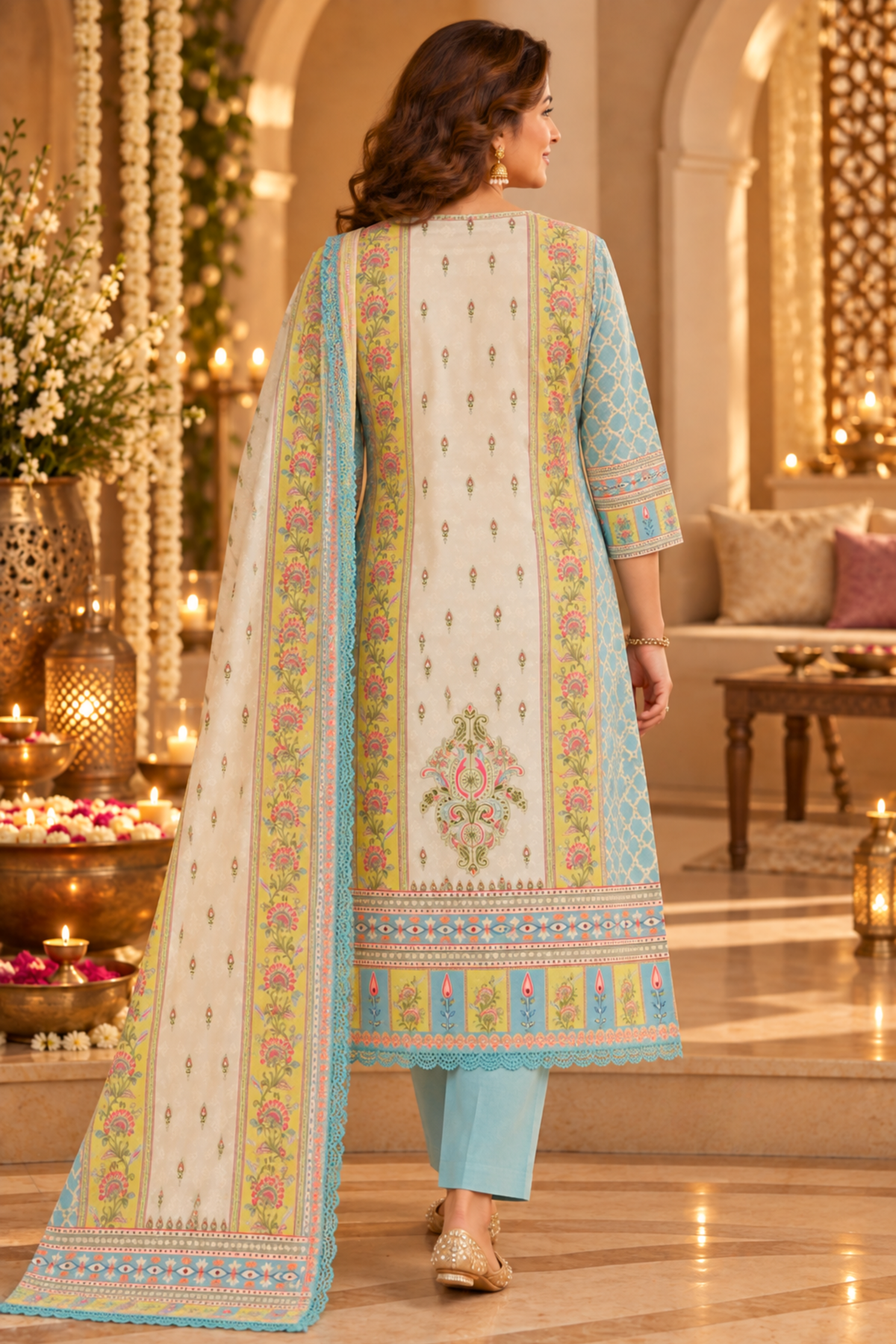 Shehnaz Ivory Karachi Suit with Aari Work