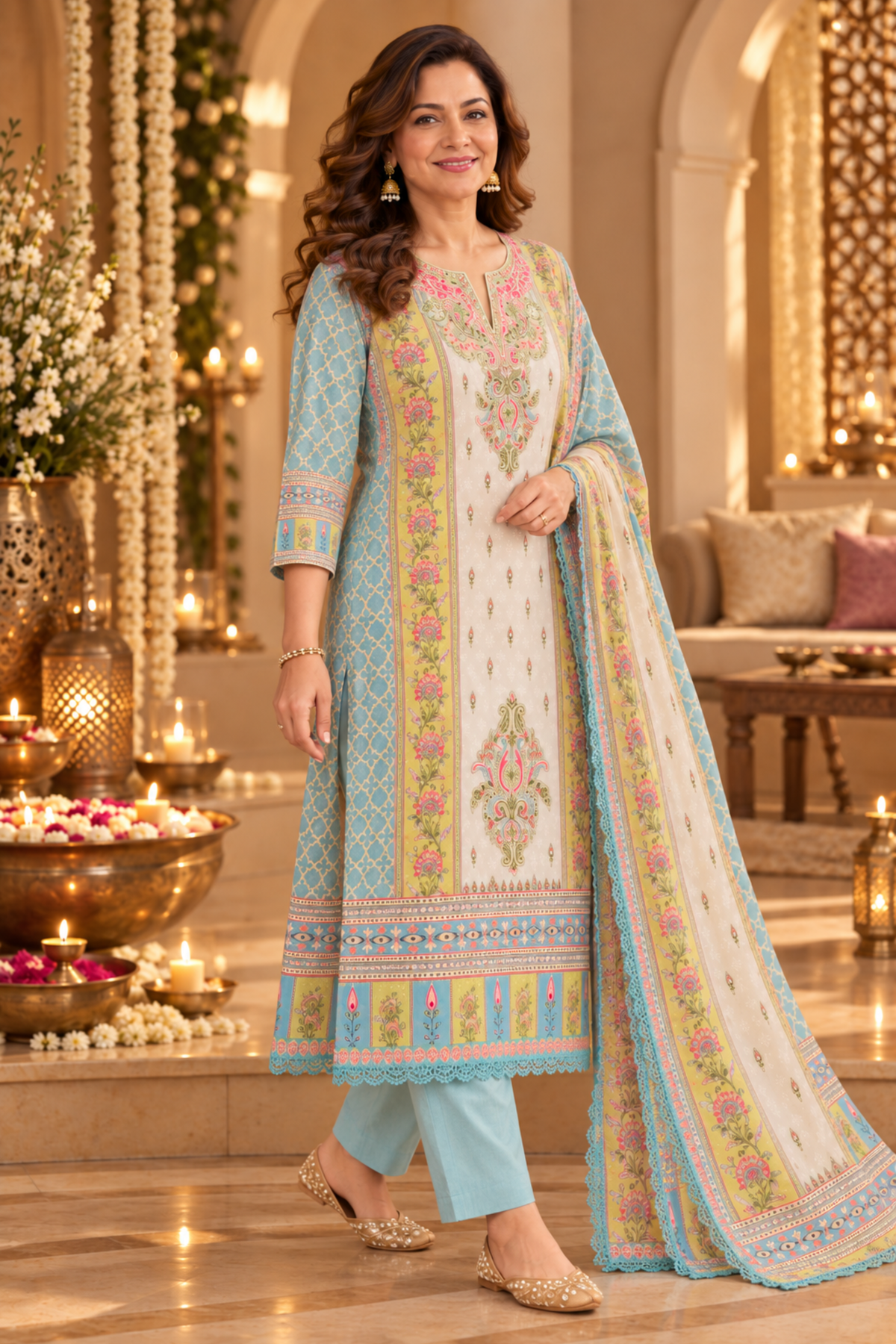 Shehnaz Ivory Karachi Suit with Aari Work