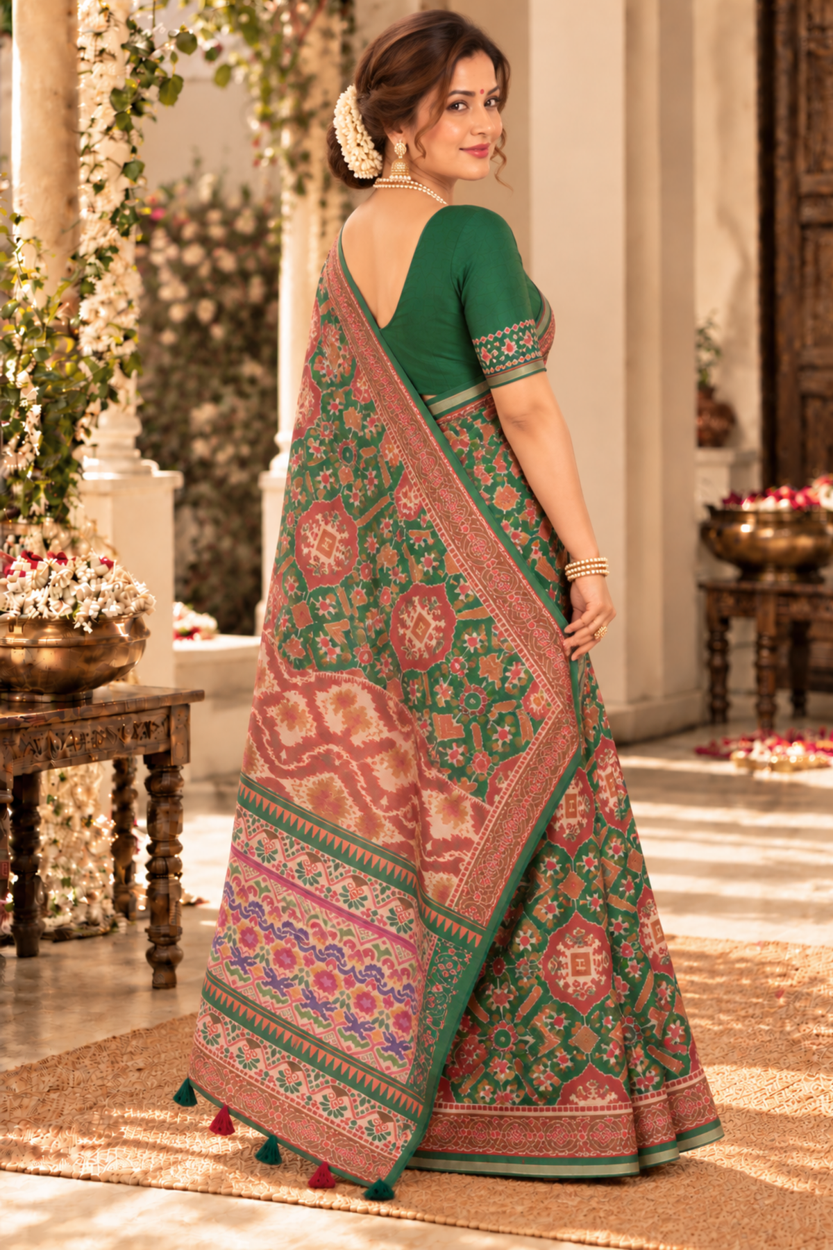 Shloka Printed Saree With 1.5 Mtr Blouse Piece