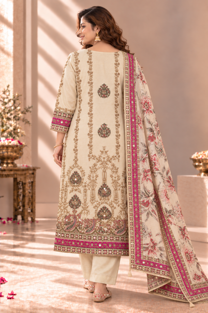 Sitara Gul Karachi Muslin Suit With Aari Work