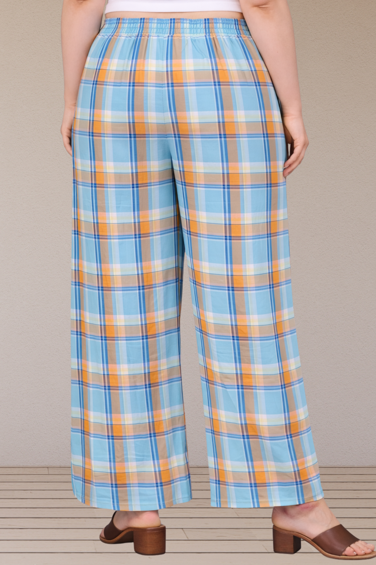 Sky Blue Checked Cotton Pajama Pant
