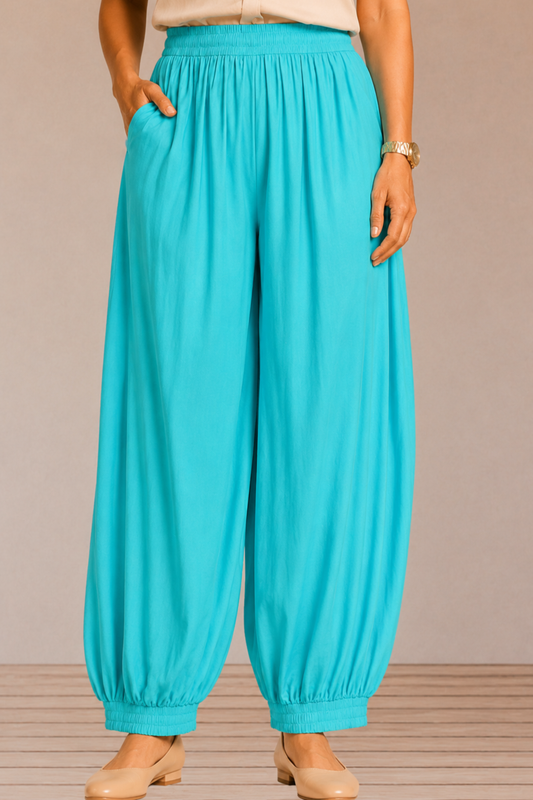 Sky Blue Rayon Afghani Pants