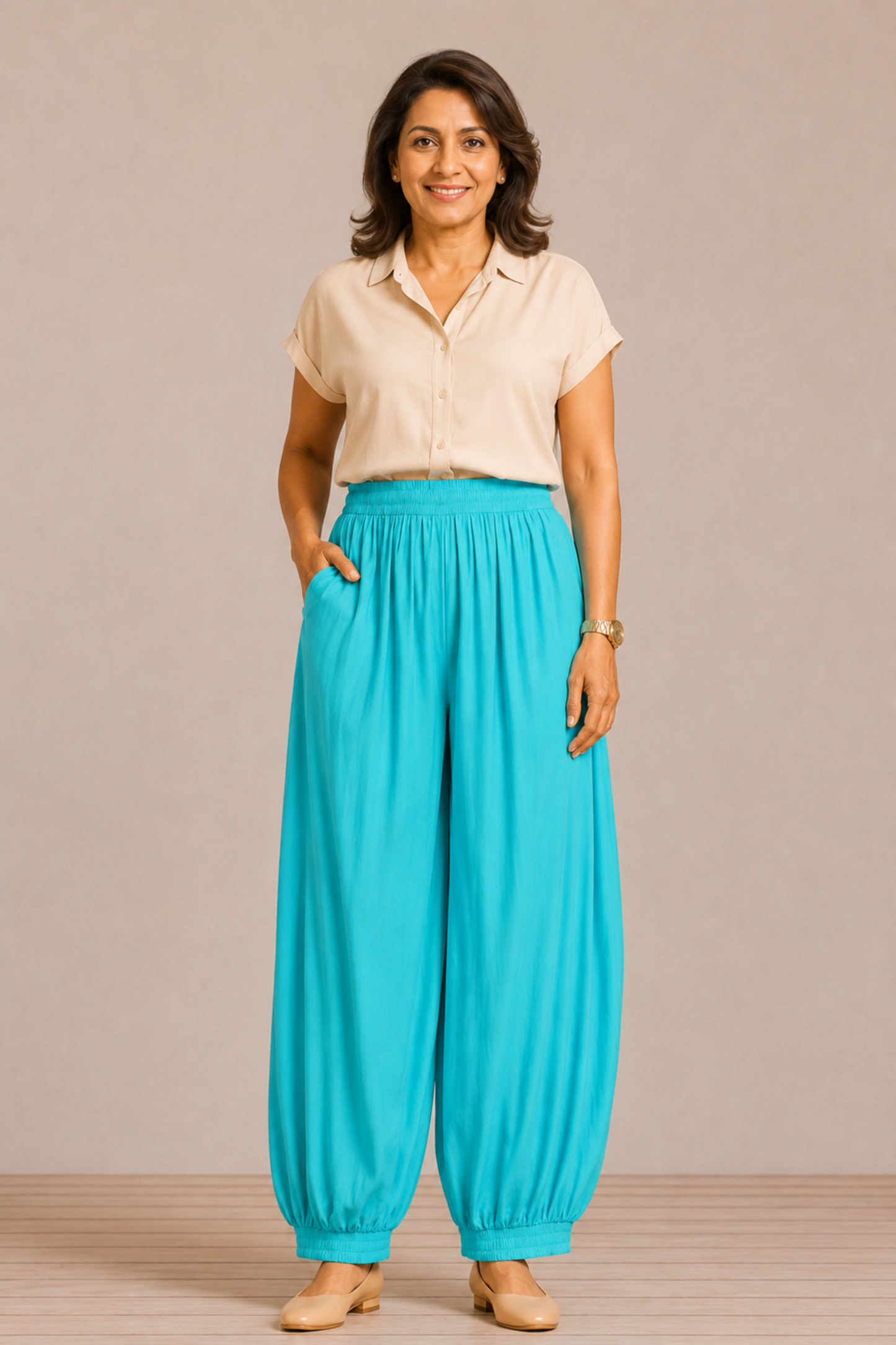 Sky Blue Rayon Afghani Pants