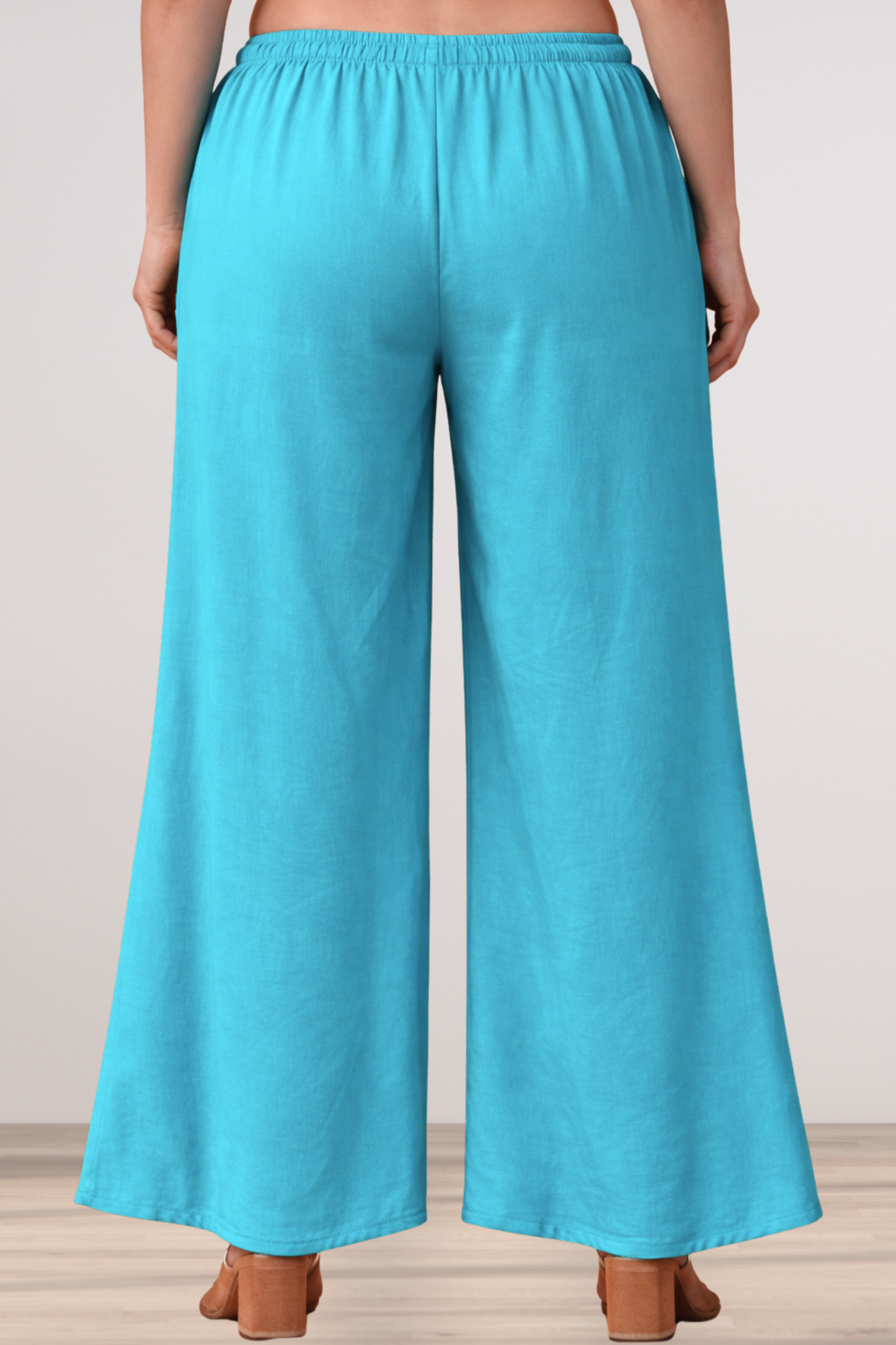 Sky Blue Rayon Loose Palazzo