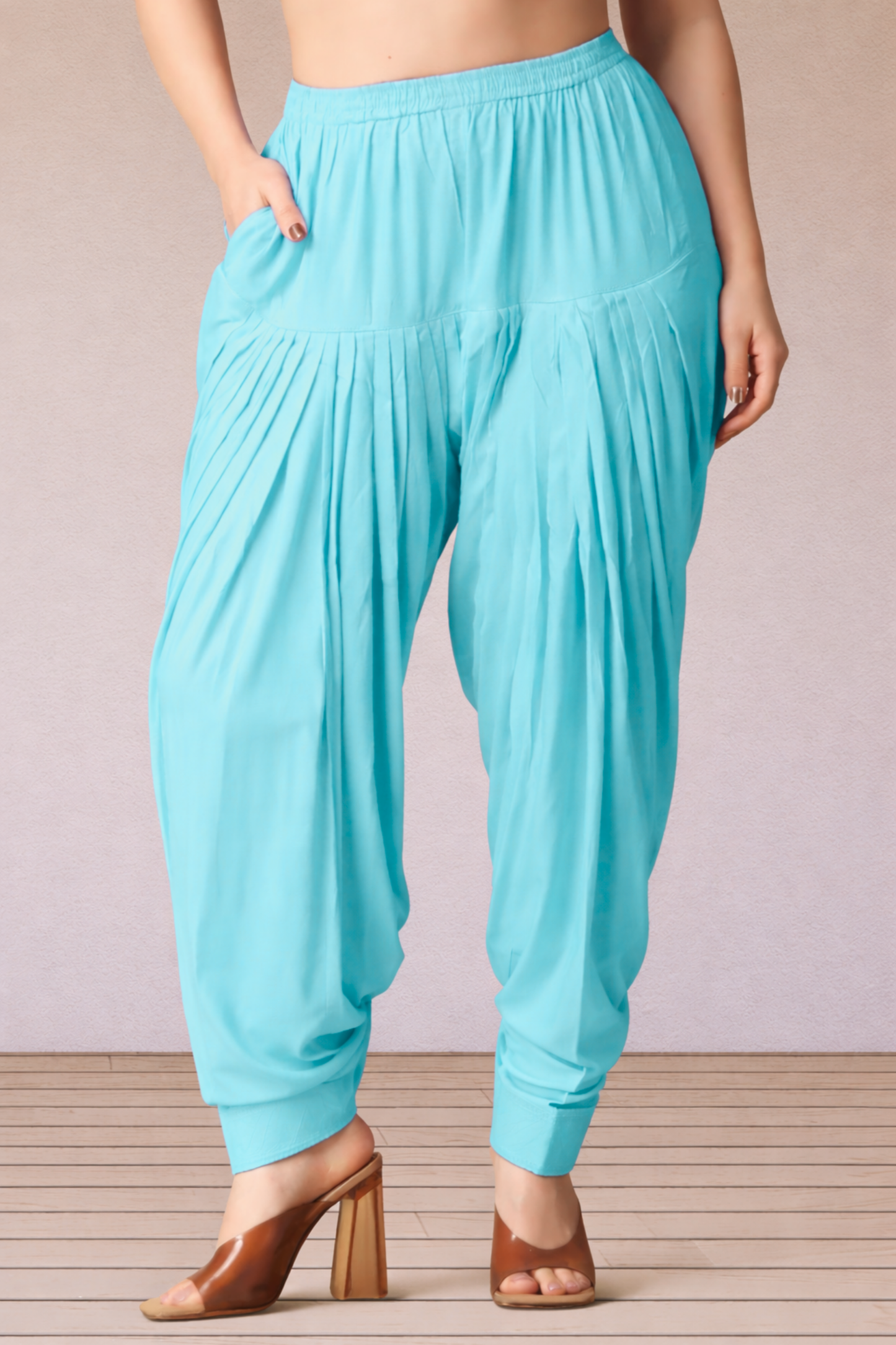 Sky Blue Rayon Patiala Salwar