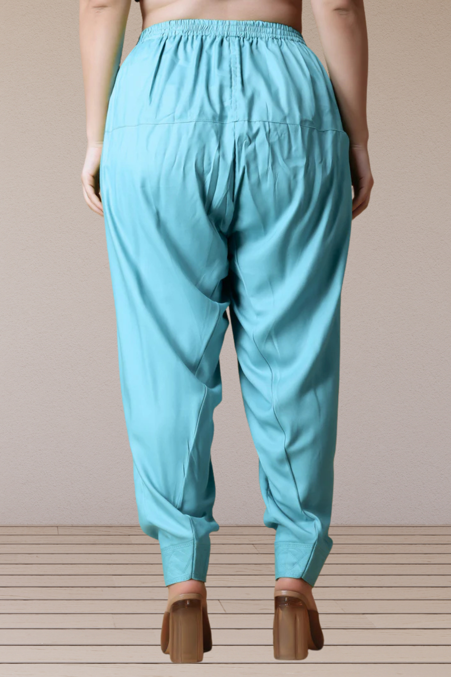 Sky Blue Rayon Pleated Salwar