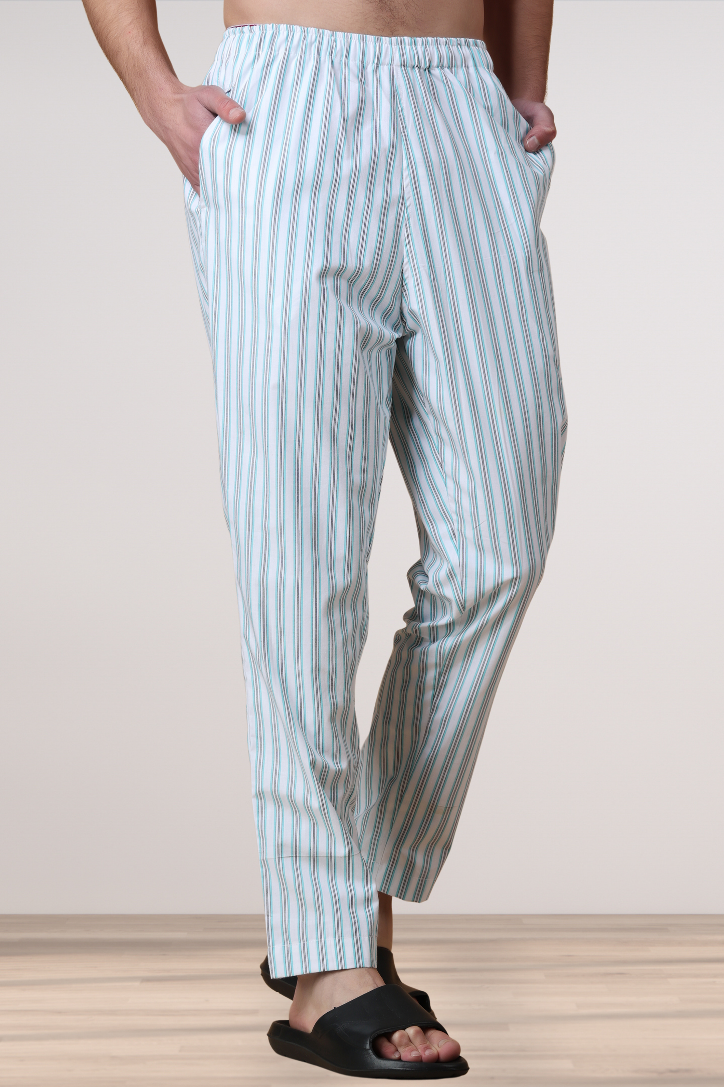Sky Blue Striped Cotton Pajama