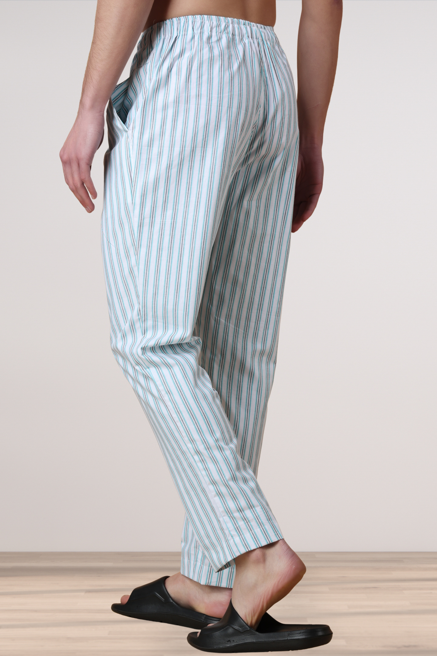 Sky Blue Striped Cotton Pajama