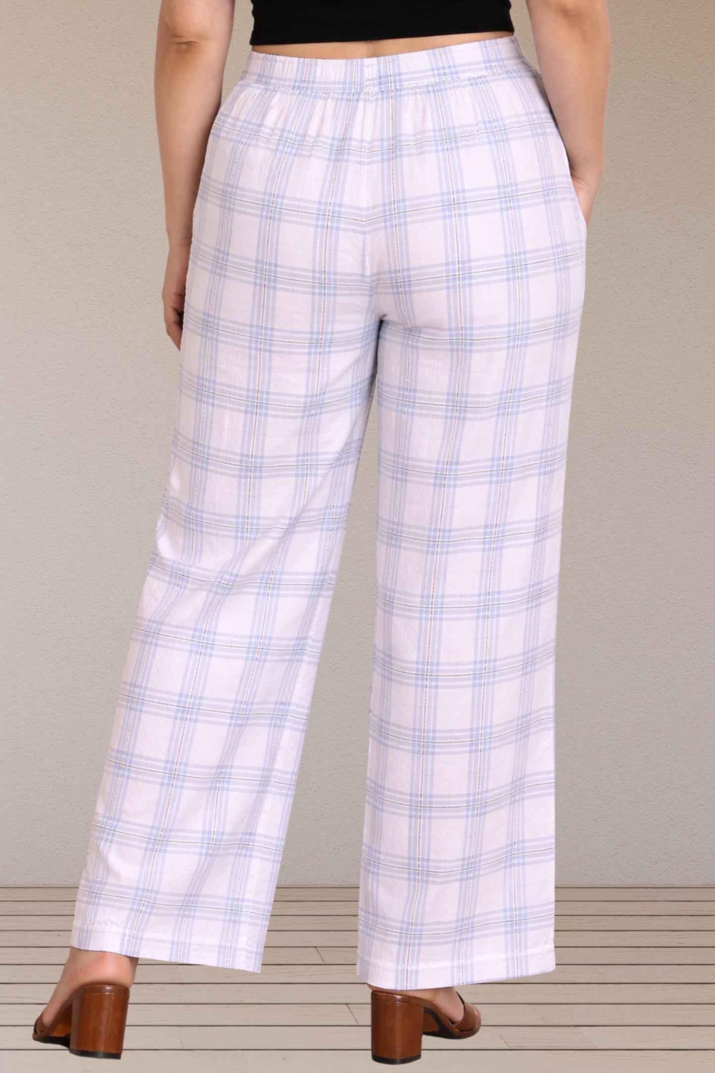 Sky Check Cotton Pajama Pant